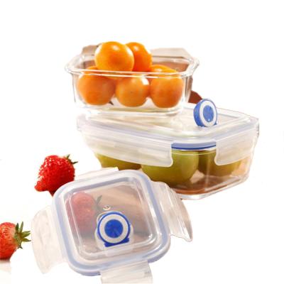 China Hot High Quality China Food Grade Freshness Preservation Refrigerator Storage Box Crisper Glass Crisper Pack With Low Price for sale