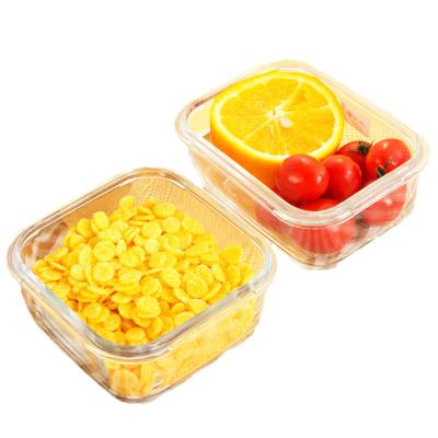 China High Quality Square Refrigerator Storage Box Crisper Storage Freshness China Food Glass Crisper for sale