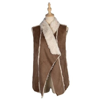 China 2021Factory Outlet Waterproof Women's Two-wear Lapel Jacket Suede Vest Sleeveless Sweater Vest for sale