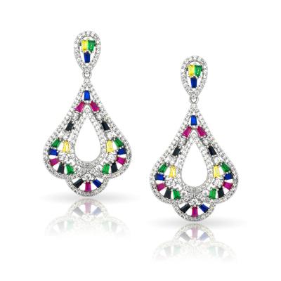 China Fashion Factory Outlet Classic Female Earrings Shape Crystal Jewelry Natural Inlaid Color High Quality Crystal Earring Jewelry for sale