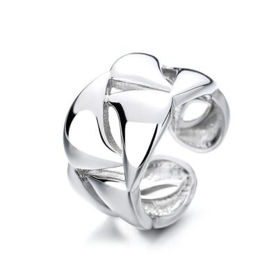 China European and American popular punk ring of CLASSIC sterling silver irregular geometry S925 cavity three-dimensional open ring for sale