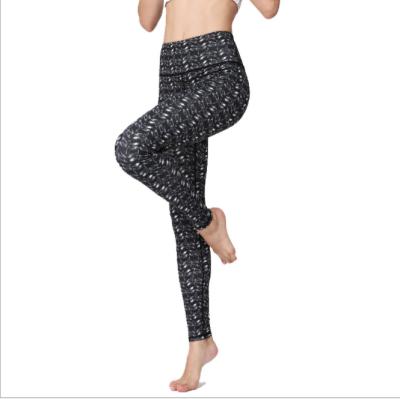 China Breathable Workout Yoga Long Pants Print Geometric Pattern High Elasticity Skinny Shiny Running Gaiters for sale