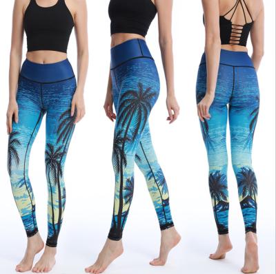 China Breathable Butt Lifted Skinny Printed Tights Yoga Pants For Women Fitness Sports Bodybuilding Gaiters Four Needle Six Yarn for sale