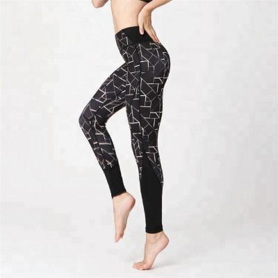 China Custom Logo Women Antibacterial Compression Tights Women Yoga Pants Slim Yoga Leggings Fitness Wear Active Tights for sale