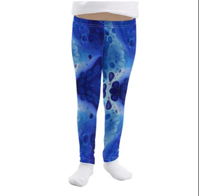 China Breathable Customized Purple Girls Leggings Nebula Galaxy Abstract Leggings Kids for sale