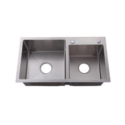 China Wholesale Kitchen Countertops Sink Faucet Set Handmade Stainless Steel Sink With Double Sink for sale