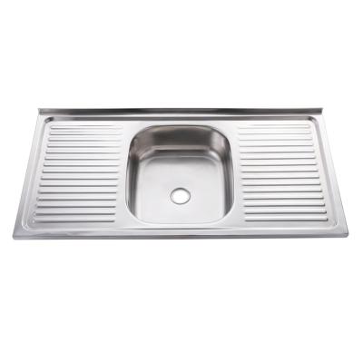 China Without Faucet China Large Capacity Stainless Steel Kitchen Sink Freestanding With Drain Plate for sale