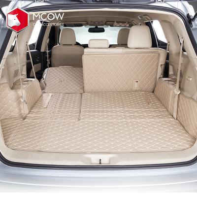 China Non Skid 2021 New Design 3D 5D All Round Trunk Mat Car PU Leather Trunk Mats for sale