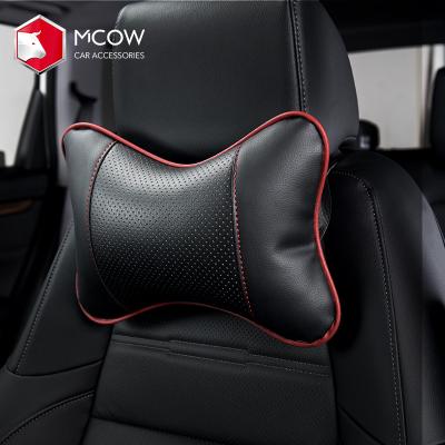 China Universal Leather Car Seat Memory Rest Breathable Car Neck Rest Cushion Auto Headrest Pillow Pad Pad for sale