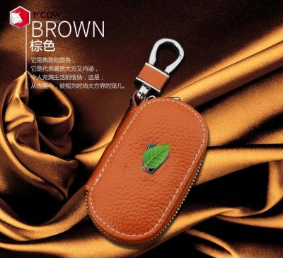 China Fashion Mcow 2021 Luxury Genuine Leather Wallet With Zipper Coin Pocket, Car Key Holder Wallet With Zipper for sale