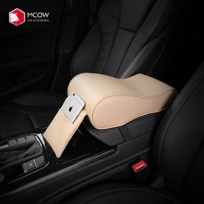 China Soft Hand Feeling Armrest Leather Console Box Center Mcow Car Accessories Soft PU Memory Foam Car Pad Cushion Cover for sale