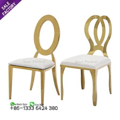 China (Other) Wholesale Adjustable Chear Modern Gold Wedding Dining Chairs For Dining Room Stainless Steel for sale