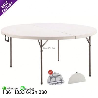 China Contemporary white factory direct sale banquet wedding outdoor events round foldable plastic folding dining tables for sale