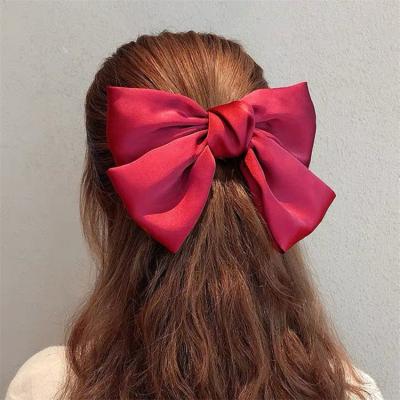 China Large Bow Hairpin Rose Barrette Hair Clip Women Girls Korean Oversized Floral Fashion Hair Accessories Cute Red Hair Clip BB Friendly Material for sale