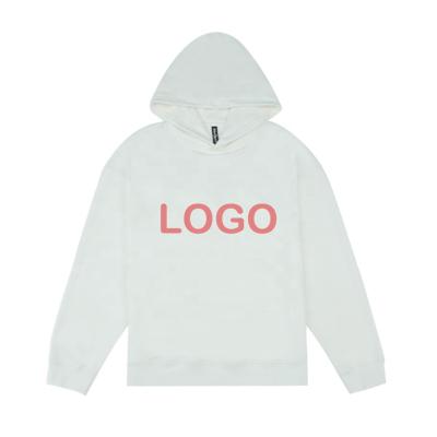 China 2022 Plain White 100% Cotton Custom Oversized Anti-Wrinkle Sweatshirt Printing Embossed Hoodie for sale