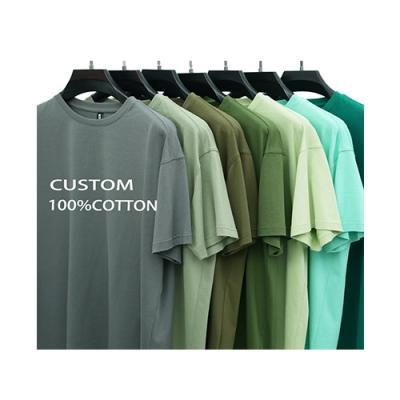 China Oversized Logo Anti-Wrinkle Quality T-shirts Boys Blank T-shirts Heavy Weight Tshirts Senior Shirt 225GSM Custom Cotton Tee for sale