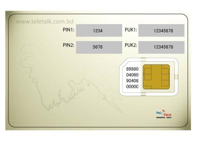 China PostPaid Telecom SIM Card with Personalization without Card envelope for sale