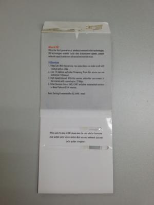 China CMYK Printing Telecom Card Envelope for SIM Card / Made of High class Art paper for sale