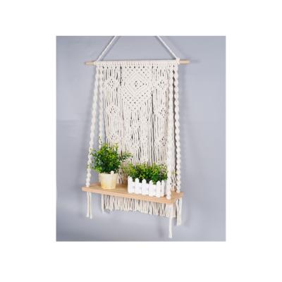 China Applicable to a variety of scenarios cotton rope border woven plant frame tapestry wall hanging put green plant frame home decoration for sale