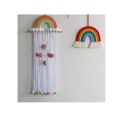 China Minimalist Manufacturers Wholesale Hair Bulb Storage With Kids Room Wall Decoration Woven Rainbow Tiara Finish Stand for sale