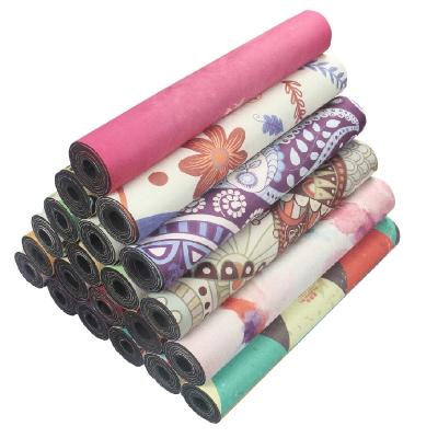 China Suede Yoga Mat New Style Printing Suede And Eco-friendly Tape Yoga Mat For Home Fitness And Sports for sale