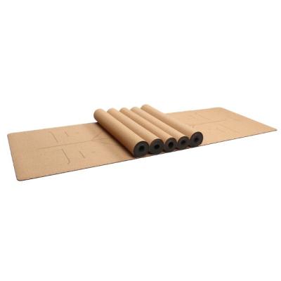 China Good Quality Natural Rubber Eco-friendly/Soft/Non-Slip Cork Yoga Mat Anti Slip Lines Lotus for Fitness/Camping/Gym for sale