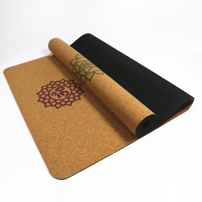 China New Design Eco-Friendly/Soft/Non-Slip BSM Cork Yoga Mat Printed By Organic Natural Rubber With Custom Logo for sale