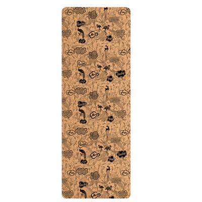 China High Quality Yoga Fitness Mat Eco-Friendly/Soft/Non-Slip Rubber Mat Printed Design Cork Yoga Mat for sale