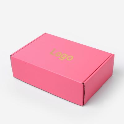 China Other Recycled Custom Paper Pink Shipping Cardboard Clothes Corrugated Packaging Shipping Boxes for sale