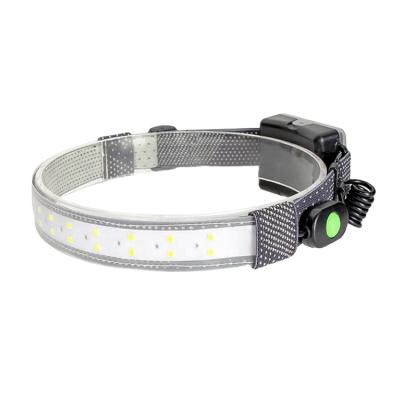 China 2021Hot Sales Camping Profile Super Low Goods Elastic USB Headband Light COB Light Bar Elastic Outdoor Rechargeable Headlamp for sale