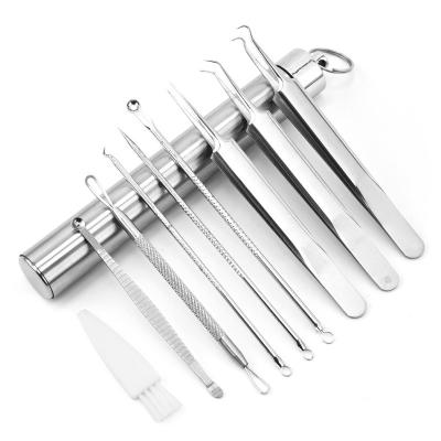 China Useful & no rust Promotional business gifts 10pcs skin face skincare original ordinary facial tools acne needle set in stainless steel tube for sale