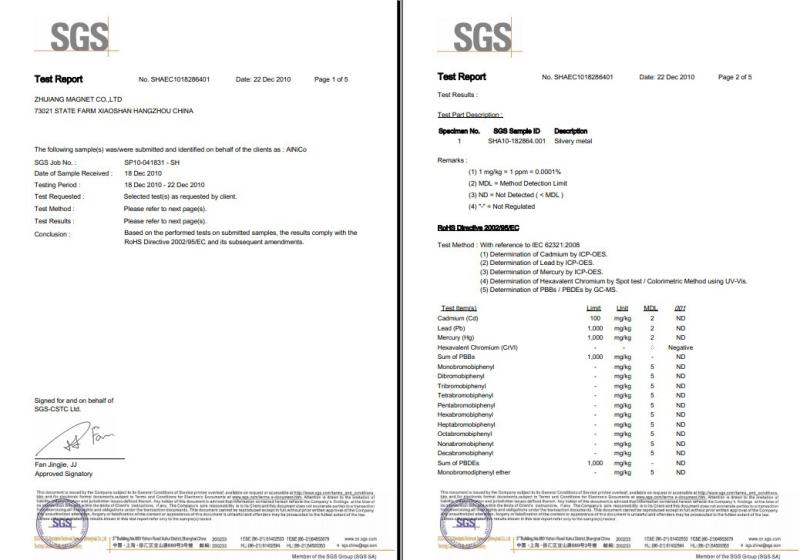 ROHS - Hangzhou ZhiJiang Magnetics Co., Ltd