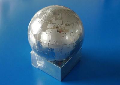 China Shiny Silver Custom Promotional Magnets , Magnetic Puzzle Globe for sale