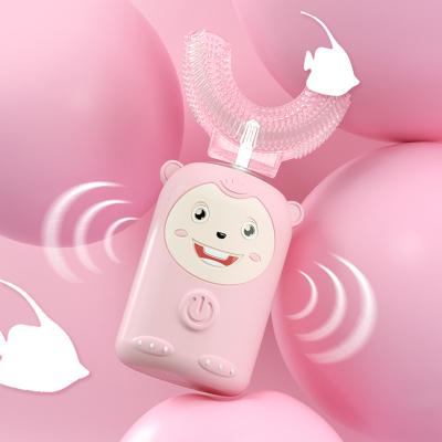 China Automatic Electronic Sonic 360 Degree Silicone Baby Toddler Kids Ultra U Shape Electric Toothbrush For Kids for sale