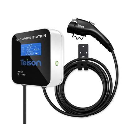 China Teison 7KW EV Charger J1772 Level 2 EVSE Type 1 Car Charger Station 32A Smart Electric Fast Charging Wallbox TS-EVC07-001 for sale