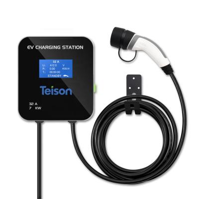 China 32A 7.4kw AC EV Car Charging Station with Type - 2 or Type 1 Plug TS-EVC07-001 for sale