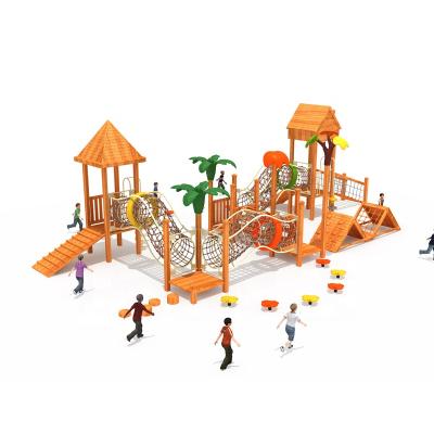 China Rope climbing tunnel wooden physical series for children outdoor playground en venta