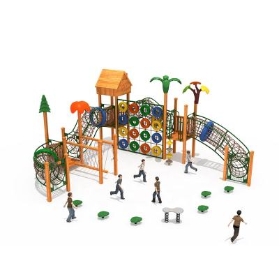 China Rope climbing tunnel wooden physical series for children outdoor playground SWZD104 for sale