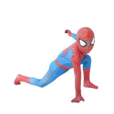 China Boy's Silk Jumpsuit Spiderman Superhero Costume For Halloween Cosplay Carnival Zentai Overalls for sale