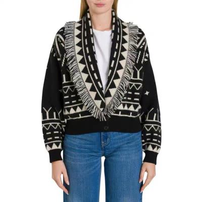 China Autumn And Winter New Fashion Anti-Shrink Long Sheath Fit Short Tassel Collare Sweater Jacket for sale