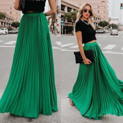 China New Design High Waisted Floor Length Fashionable Big A Edge Summer Plus Size Line Pleated Maxi Skirts for sale