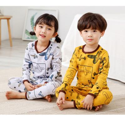 China 2019 Winter Casual Hot Sale OEM Customized Cartoon Printed Long Pants 2 Pcs Set Kids Pajamas for sale