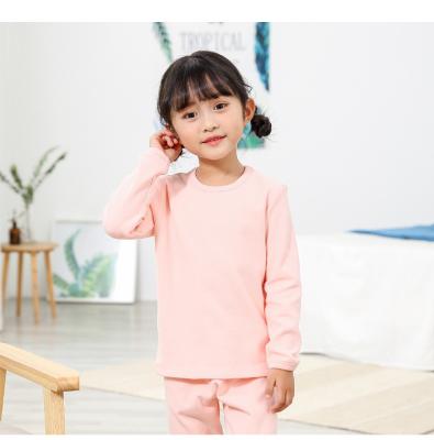 China Color Kids Organic Soild Cotton Boys Girls 2 Pcs Casual Knitted Wholesale Pajamas Set for sale