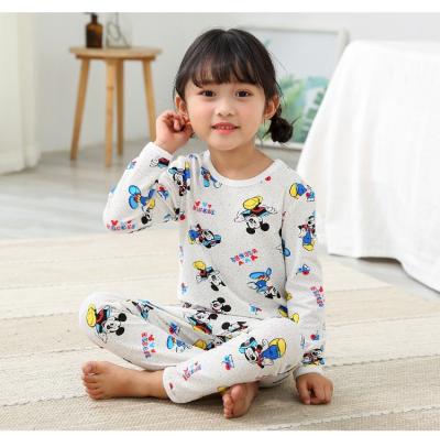 China Casual 100% Organic Cotton Long Sleeves With Long Pants Fashion Kids Printed Pajamas for sale