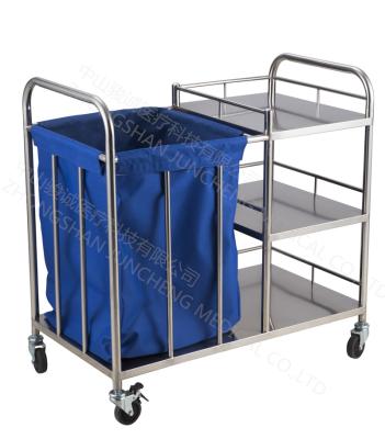 China Stainless Steel Hospital Stainless Steel Dirt Cart Medical Trolley for sale