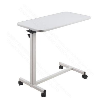 China Clinic Hospital Over Bed Adjustable Movable Table With Wheels For Dining for sale