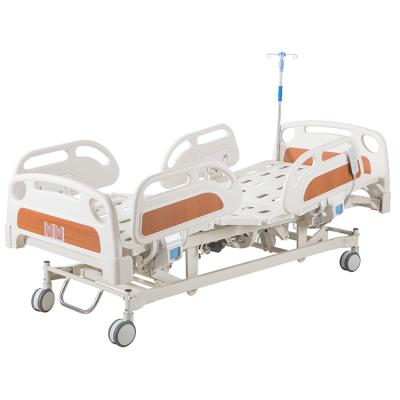 China 5 Functions CPR Five Functions Electric Hospital ICU Medical Bed With PP Side Rails And Wheels for sale