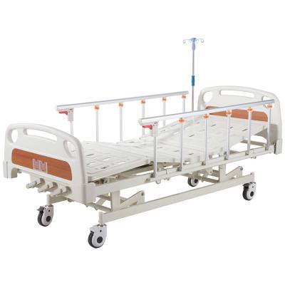 China Hospital Bed 3 Works 3 Crank Aluminum Side Rails Electric Manual Hospital Bed for sale