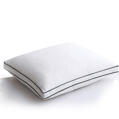 China Custom Soft White Goose Feather Anti Dust Mite Hotel Bed 90% Natural Goose Feather Pillow for sale