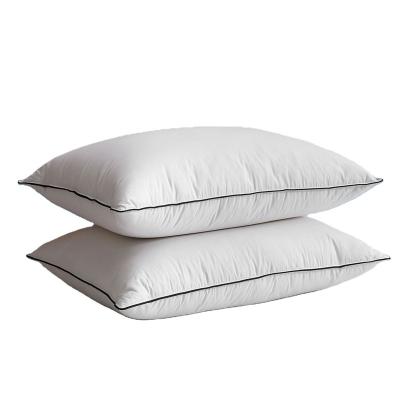 China Custom Natural Anti Dust Mite 10/90 100% Organic Cotton White Goose Down Feather Bedroom Filling Pillow for sale